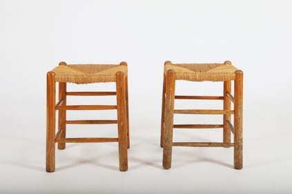 In the Style of Charlotte Perriand, Pair of Stools, c.1950