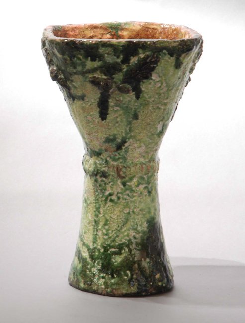 Accolay - Green ceramic vase, circa 1960: Accolay - Green ceramic vase, circa 1960 14.25H x 8Dia inches 36.2H x 20.3Dia cm
