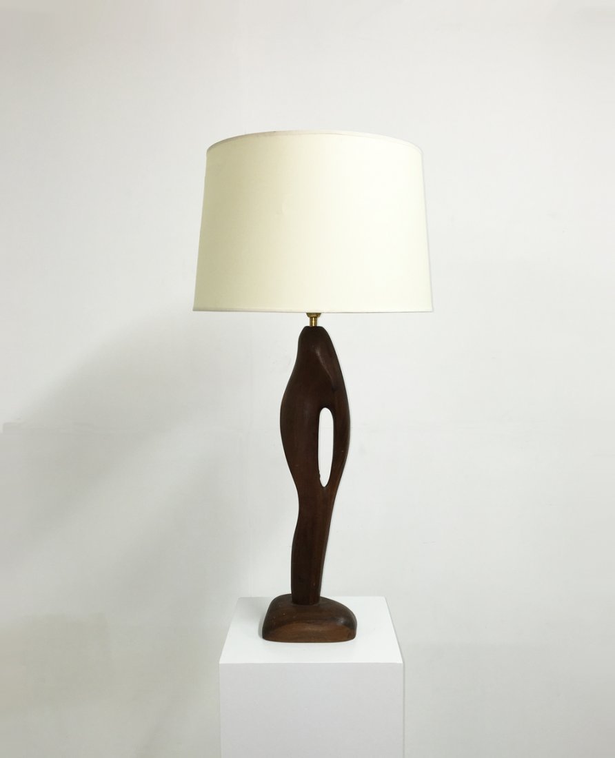 French 1950 - Wood table lamp, circa 1950 (1 of 3)