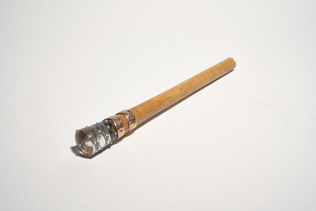 Glass & Turquoise Cane Handle (1 of 2)