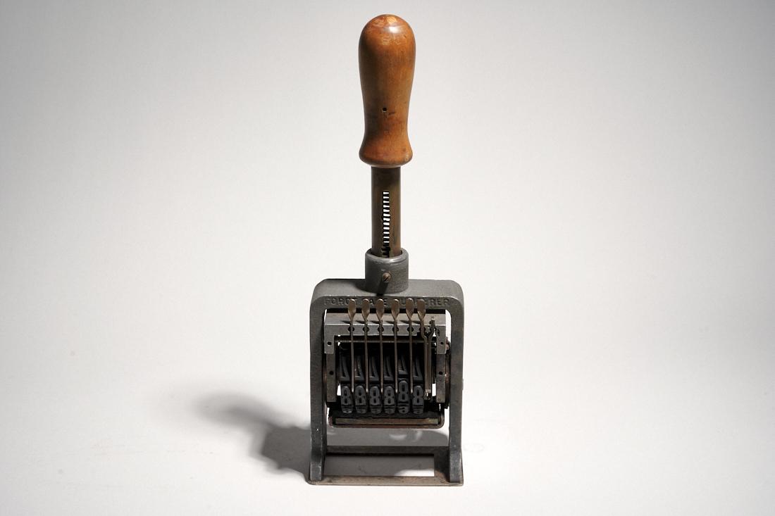 Giant Early 20th Century Stamper: A large and rare hand stamper. Early 20th century. 14" x 5" x 4"