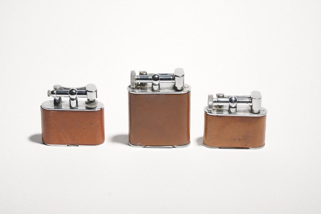 Group of 3 Leather Table Lighters (1 of 2)