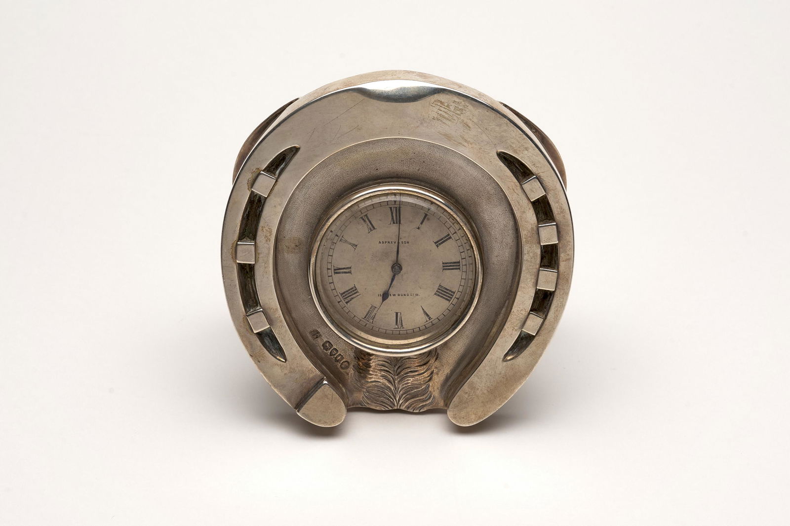 Asprey Sterling Silver Horseshoe Clock (1 of 2)
