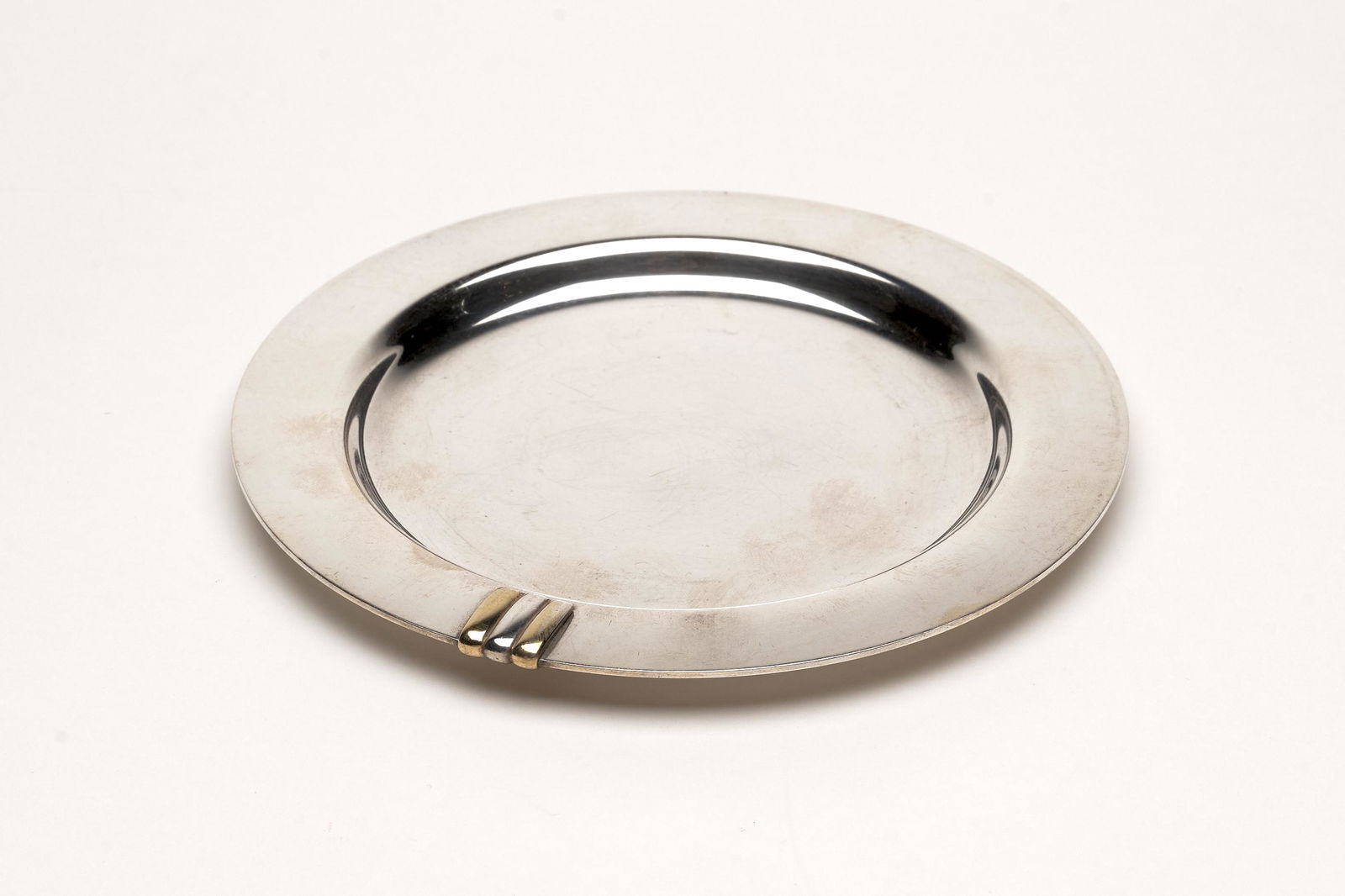 Cartier Sterling & Gold Bottle Coaster (1 of 2)