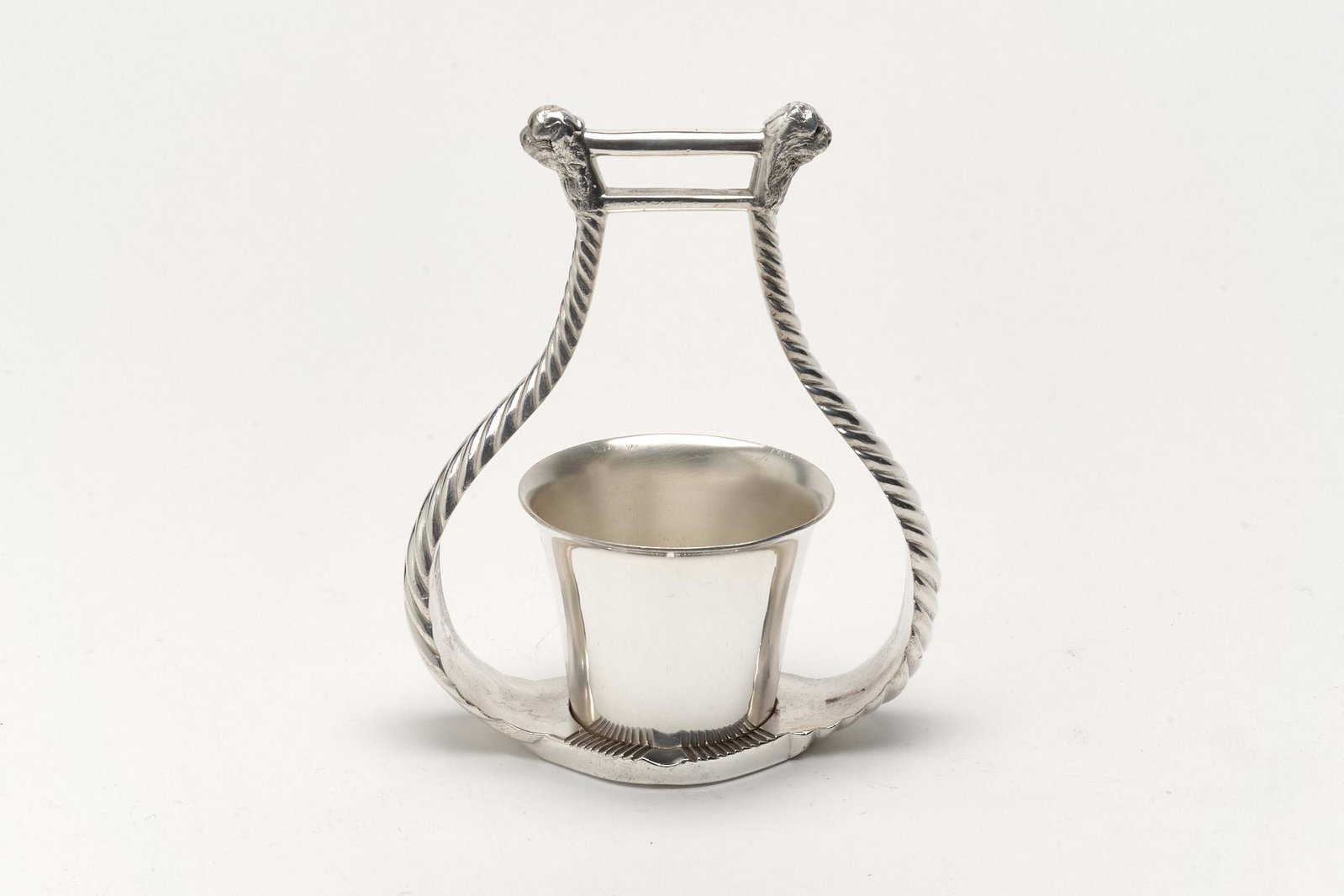 Hermes Catchall: A fine and rare Hermes catchall, silverplated body. Marked on bottom. 6" x 5" x 2.5"