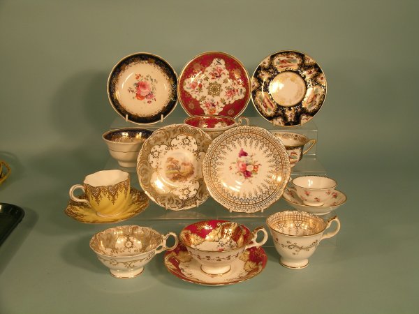 A selection of English tea wares, 19th century, to