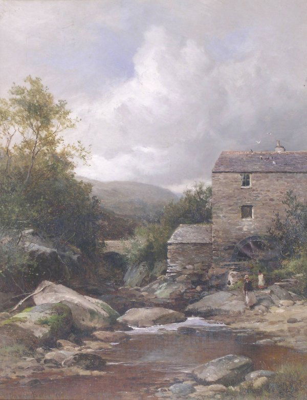 David Bates (1840-1921), 'Tom's Mill, or Upper Pa: David Bates (1840-1921), 'Tom's Mill, or Upper Pandy Mill on the Machno, Bettws-y-Coed', oil on canvas, signed and dated 1895, signed and inscribed on reverse, 45 cm x 36 cm David Bates was a member o