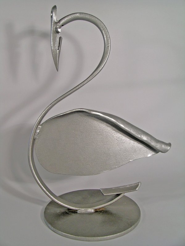 Iron Vein, 'Swan', reclaimed steel, galvanised wit