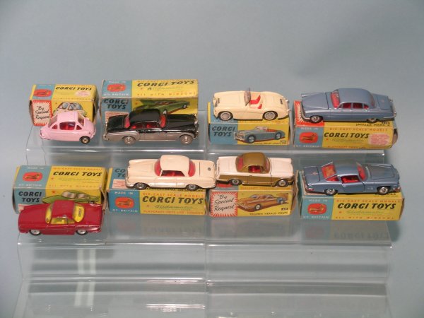 A group of eight 1960s boxed Corgi Toy saloons, to