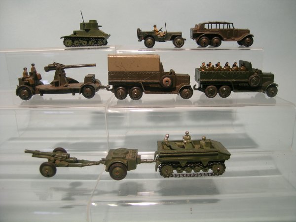 A group of nine post-war Dinky military vehicles,
