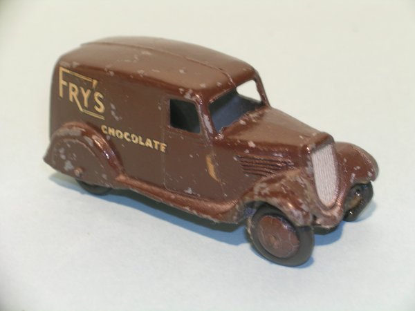 A pre-war Dinky 28 series delivery van in the live