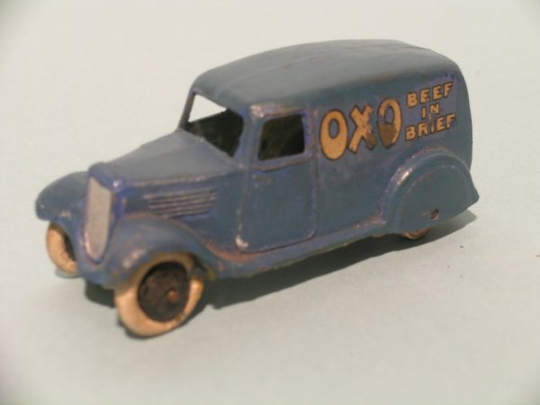 A pre-war Dinky Toys delivery van in the livery of