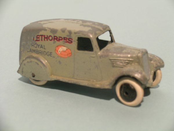 A pre-war Dinky Toys delivery van in the livery of