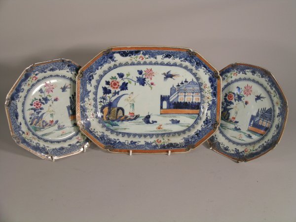 A Chinese export famille rose canted rectangular st - 2