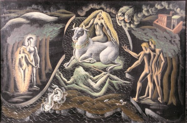 Enid Lacey, 'Europa', a design for a mural, oil on