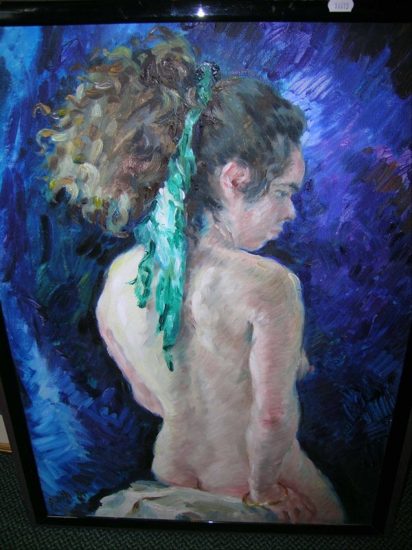 Francis Rudolf, 'Reclining nude', oil on board, si - 2