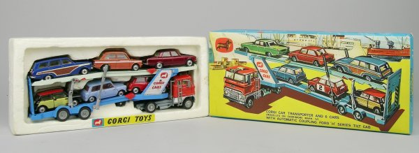 A Corgi gift set No.41, Corgi car transporter and
