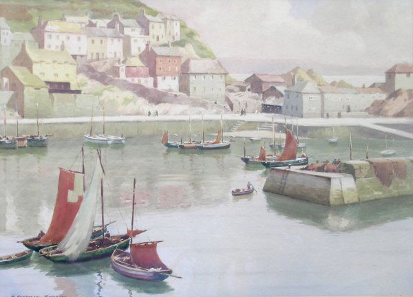 Robert Herdman Smith (late 19th century/early 20t: Robert Herdman Smith (late 19th century/early 20th century) A Cornish harbour scene', watercolour, signed, 31 cm x 43 cm