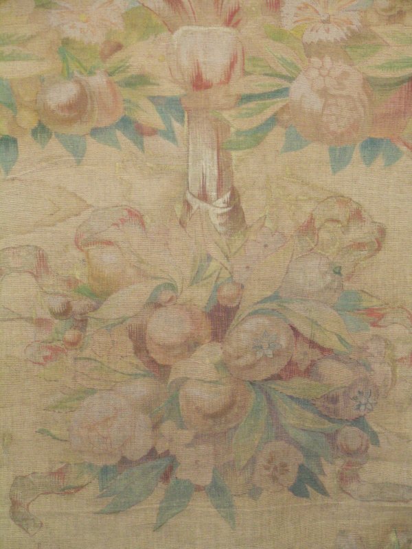 A Louis XV style painted textile wall hanging show
