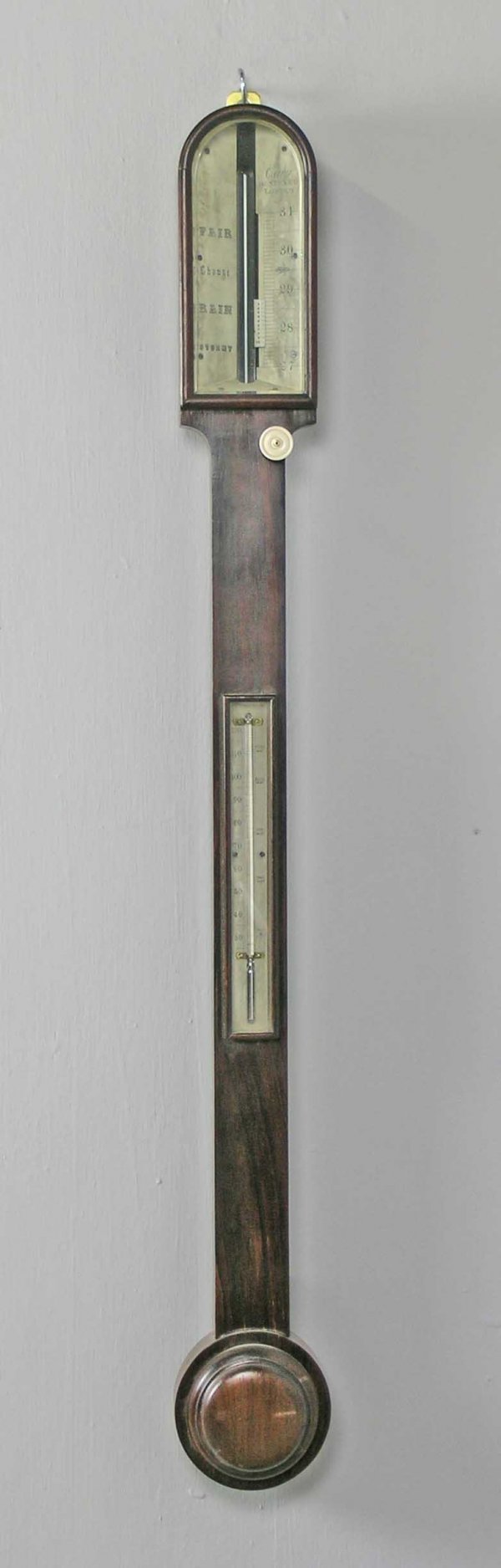 A 'Cary' stick barometer, mid 19th century, rosewo