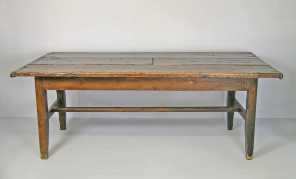 A George III farmhouse table, pine.