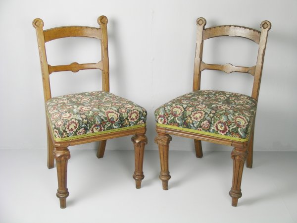 A set of eight Victorian Gothic Revival dining ch