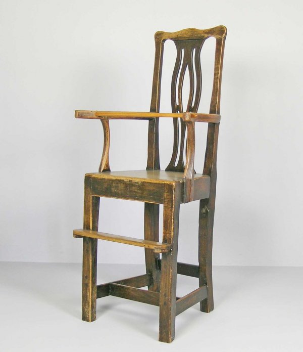 A country Hepplewhite child's high chair.