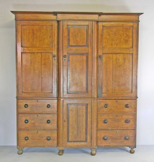 A Victorian breakfront housekeeper's cupboard, ci