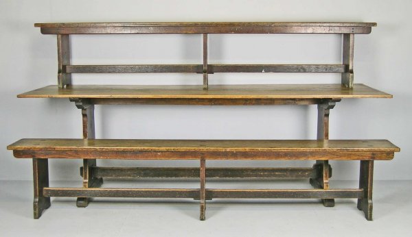 An Arts and Crafts style tressel table 