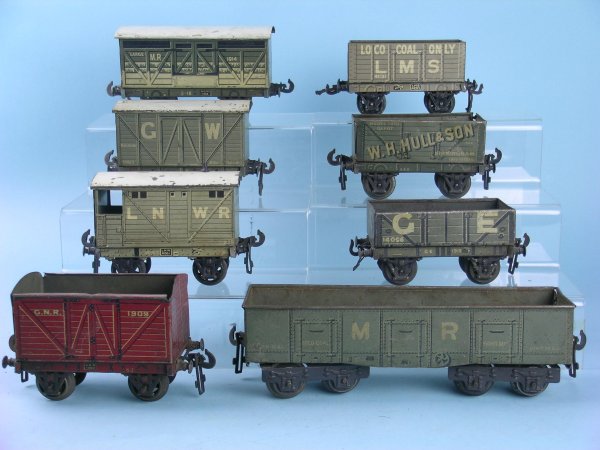 A group of 8 Pre-War Bassett-Lowke Freight Wagons