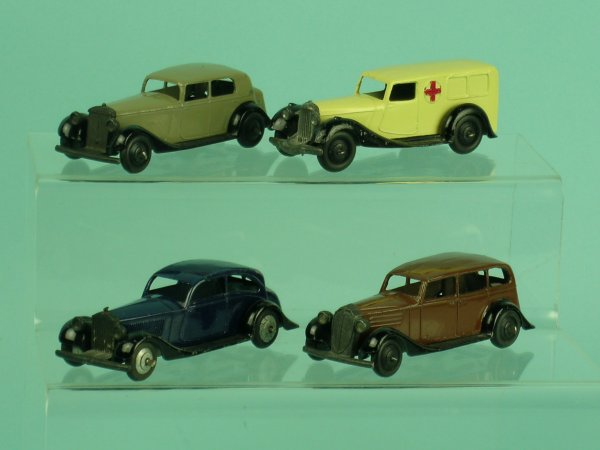Four early Post War Dinky 36 Series models, the f
