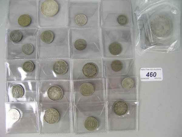 A collection of ten German States silver coins, a