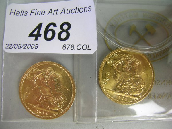 Two Elizabeth II gold sovereigns dated 1974 (2)