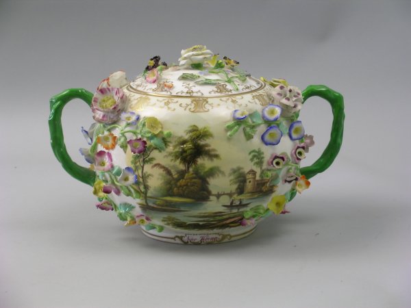 A Minton globe pot pourri, circa 1825-30, painted 