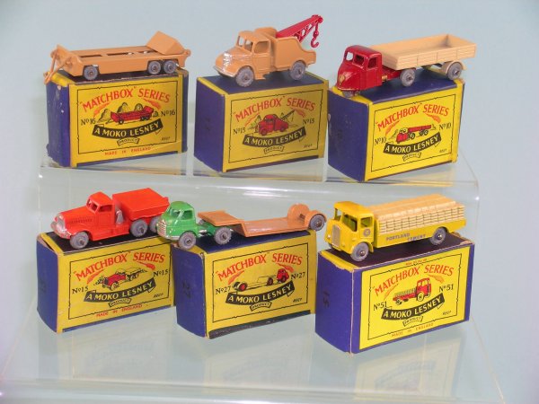 A group of six boxed Moko Lesney vehicles, a No. 1