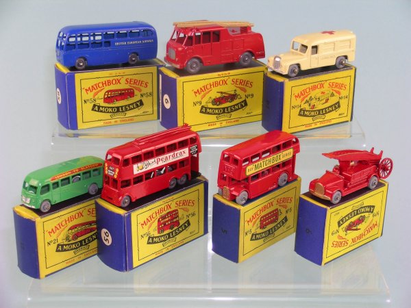 A group of seven boxed Moko Lesney miniatures, mod