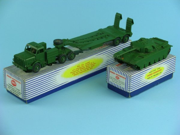 A Dinky Toys No. 660 boxed Tank Transporter, the m