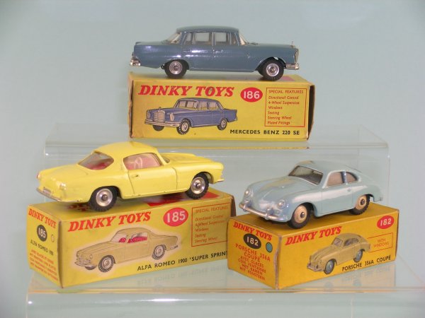 A group of three boxed Dinky Toy European cars to