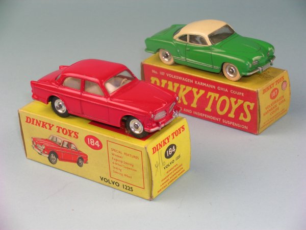 Two boxed Dinky Toys Saloon cars, a No. 184 Volvo