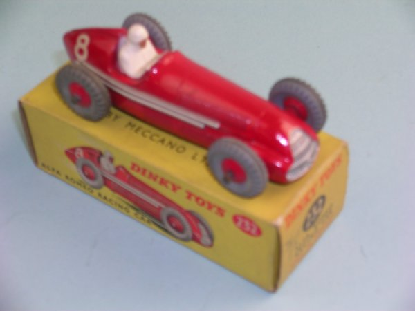 A Dinky Toys No. 232 Alfa Romeo racing car with No