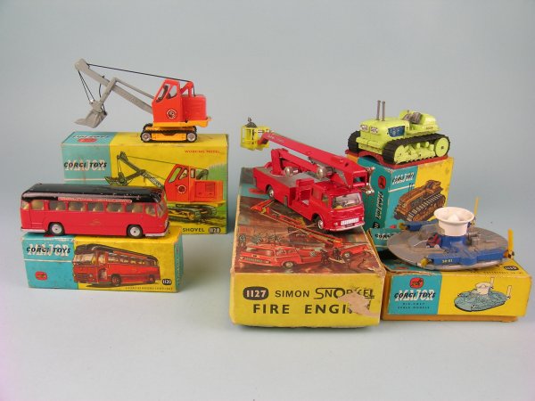 A group of five boxed Corgi Major toys to include 