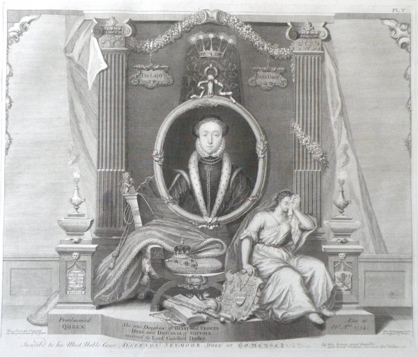 George Vertue 'The Lady Jane Grey', engraving, pu