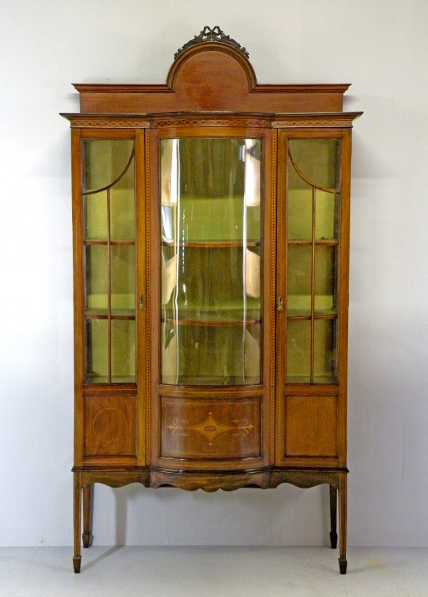 An Edwardian mahogany boxwood line strung and marq