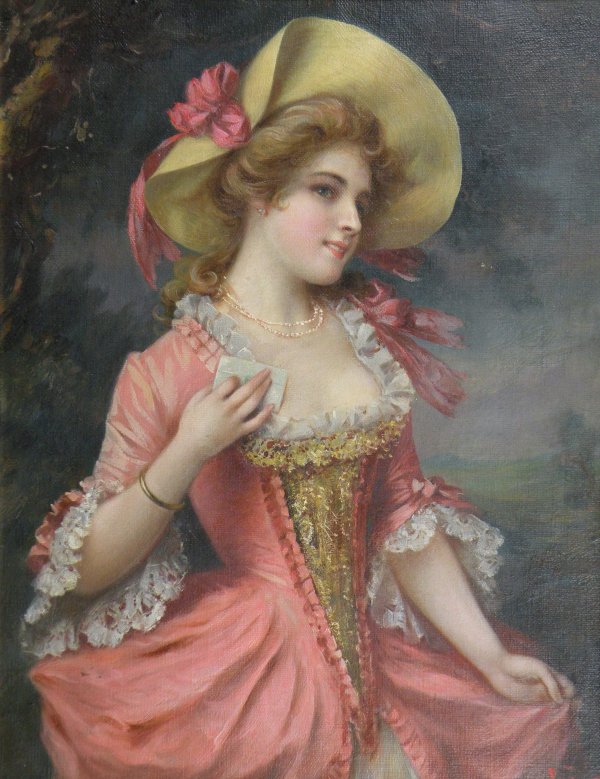 Guchi, 'The love letter', oil on canvas, signed, 3