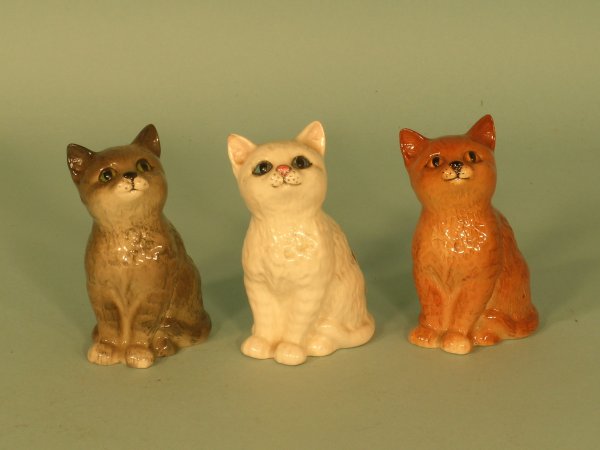 Three Beswick Persian kittens