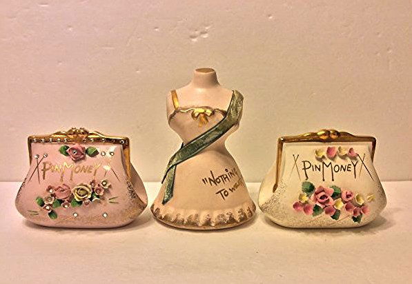 3pcs Lefton Porcelain Coin Banks with Phinestones (1 of 6)