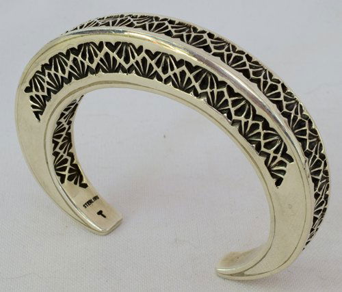 Native American Sterling Stamped Cuff Bracelet - Tahe (1 of 4)