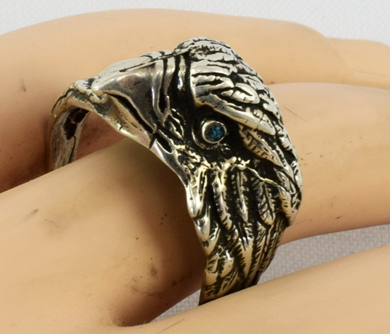 Native American Sterling Silver Men's Eagle Ring (1 of 5)