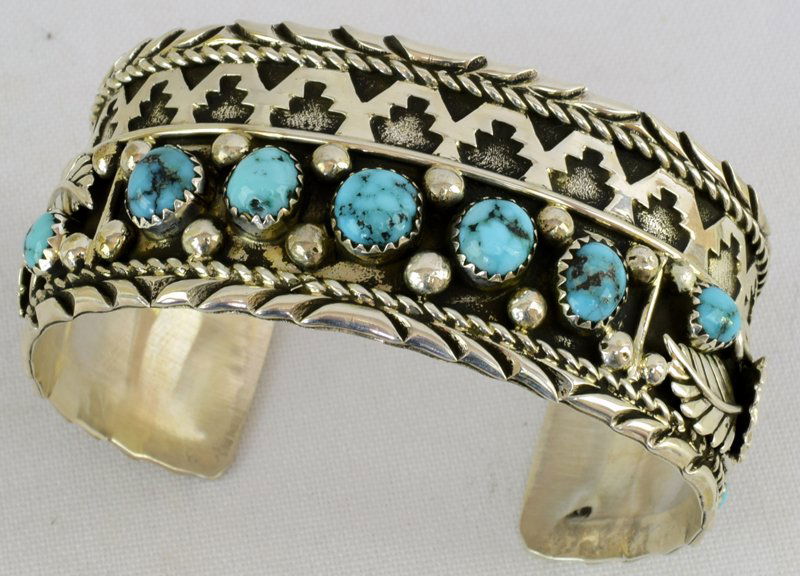 Sterling Silver Hopi Turquoise Cuff Bracelet (1 of 6)