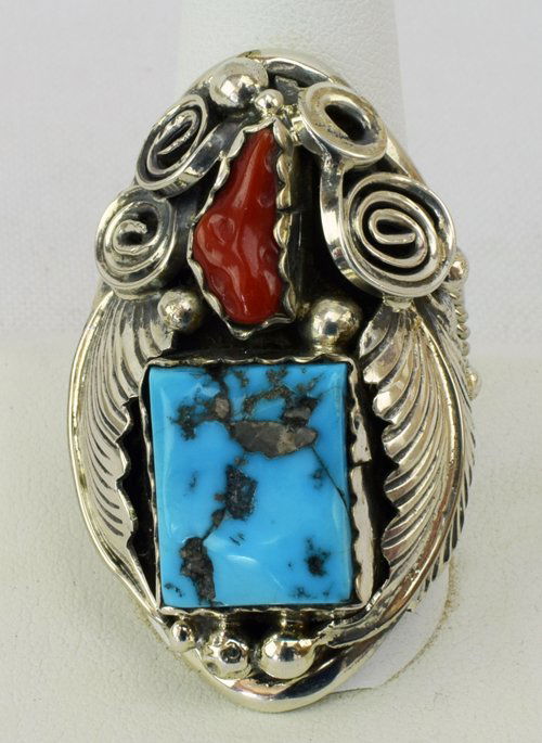 Sterling Silver Old Pawn Navajo Men's Ring (1 of 4)